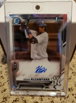 2021 Bowman Chrome Kevin Alcantara 1st Year Auto Rookie Card - Yankees