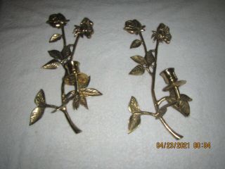 Vintage Candle Holders Wall Sconce Brass