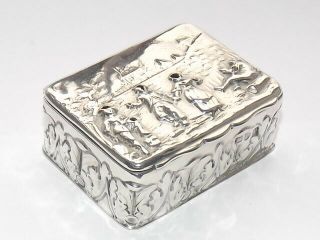 Victorian Solid Silver Sterling Snuff Box,  Tobacco Box,  Pill Box Chester 1897