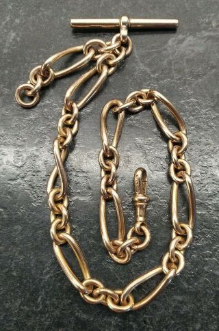 Antique Rolled Gold Large Curb Link Albert Pocket Watch Chain By S.  P&s.