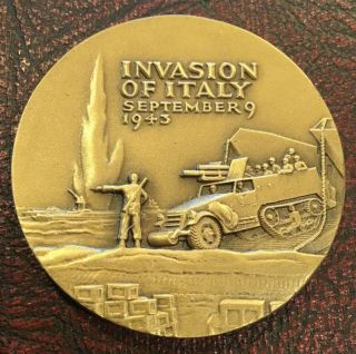Medallic Art Co.  History Of World War Ii Invasion Of Italy Gen Clark Coin Medal