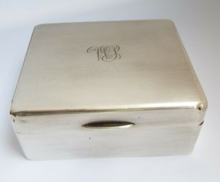 English Antique 1929 Solid Sterling Silver Cigarette Or Jewellery Box