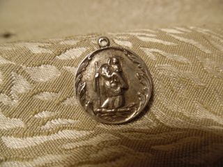 Vintage Catholic Sterling Silver Religious St Christopher Medal