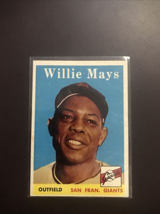 1958 Topps Willie Mays San Francisco Giants 5 Baseball Card.  “original “