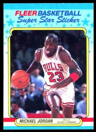 Michael Jordan 1988 - 89 Fleer Sticker 7 3rd Year Card Authentic