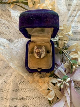 Antique/vintage 10k Gold Filled Michigan State University Class Ring W/ Ring Box
