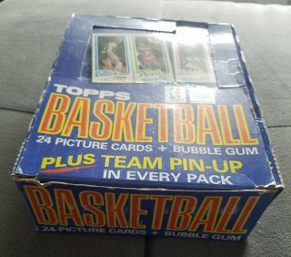 Empty 1980 Topps Dealer Wax Pack Display Box Bird Magic No Cards Nba