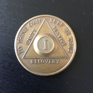 Vintage Alcoholics Anonymous Token Coin I One Year Aa Back Sobriety
