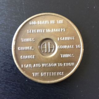 Vintage Alcoholics Anonymous Token Coin I One Year AA Back Sobriety 2