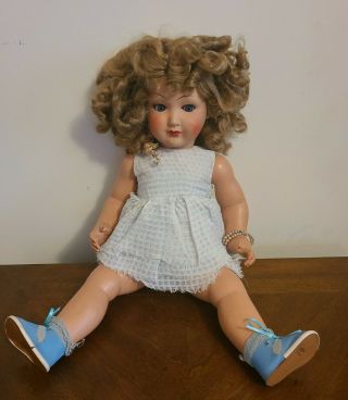 22 " Antique Plastic Celluloid Crying Moving Eyes Doll Schildkrot Turtle Mark