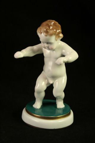 Karl Ens Volkstedt Antique Porcelain Cherub Putti Baby Child First Step Figurine
