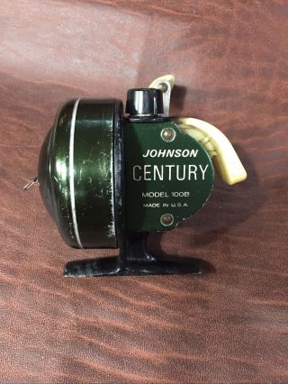 Vintage Johnson Century 100b Spin Cast Reel Vg,  Usa