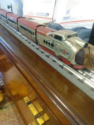 Marx Vintage Antique Tin Toy Train Passenget Set