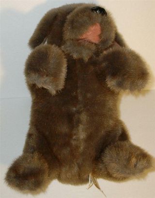 Dog Plush Puppet Folkmanis Puppy Hand Brown Full Body Stuffed Animal 15 