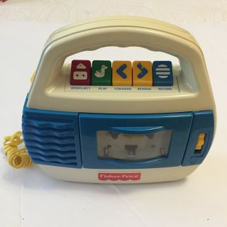 Vtg Fisher Price Kid Tough Cassette Tape Recorder Player W Microphone 73801 1997