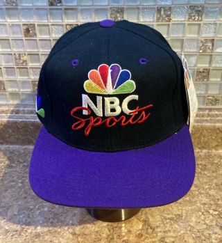 Nwt 1996 Vintage Nbc Sports Snapback Hat Sports Specialties Spell Out