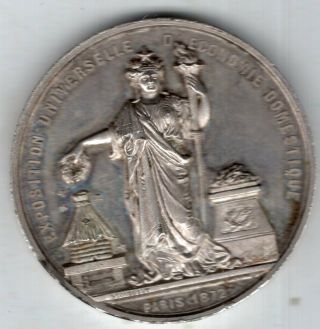 1872 French Medal For Universal Exposition Of Home Economics Paris By Blondlet