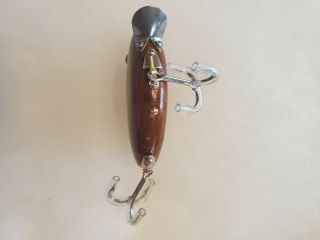 Antique - Style Custom Made Heddon Pumpkin Seed style lure.  Made from Exotic Wood. 3