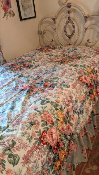 RALPH LAUREN Allison Comforter,  Twin Size,  Floral Blanket,  Cabbage Roses 2