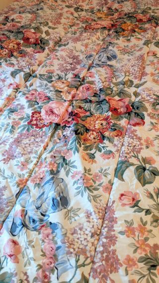 RALPH LAUREN Allison Comforter,  Twin Size,  Floral Blanket,  Cabbage Roses 3