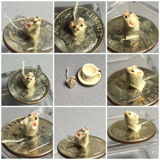 Vintage Dollhouse Miniature Artisan Crafted Mouse (so So Tiny) Purrfect For Cat