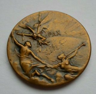 Wwi Peace / Pax Medal By Huguenin
