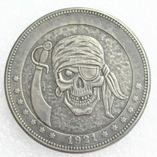 Us Hobo Nickel Coins,  1921 Pirate Skull Creative Engraving Coin
