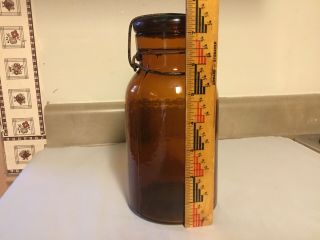 antique amber PUTMAN mason jar canning bail top 184 2