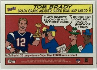 2004 Topps Bazooka Tom Brady Comic Card 19 Bowl Mvp Patriots,  Bucs