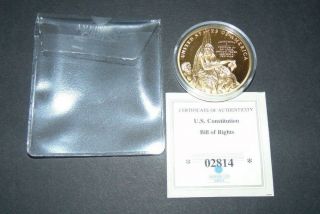 American Us Constitution Bill Of Rights 1st Amendment Coin Gold Layered B