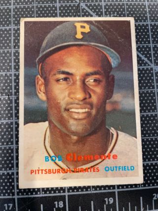 1957 Topps 76 Roberto Clemente Pittsburgh Pirates Baseball Card G - Vg