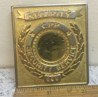 Vintage Antique Cpp Security Service Numbered Badge Guard Officer By Blackinton
