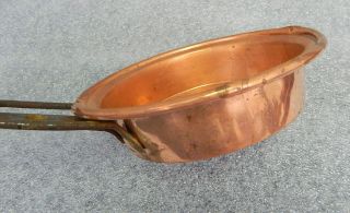 Antique Hand Forged Primitive Copper Pot Skillet Civil War Era Camp Frying Pan 3
