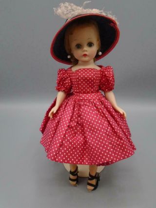 Vintage Madame Alexander HP Doll CISSETTE in Tagged Red Polka - Dot Dress 9 