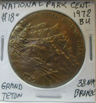 Token: National Park Cent,  1972,  Grand Teton,  38mm Bronze