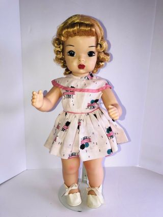 Vintage Terri Lee Doll 1950s Blonde Curls Tagged Dress,  Panty/shoes