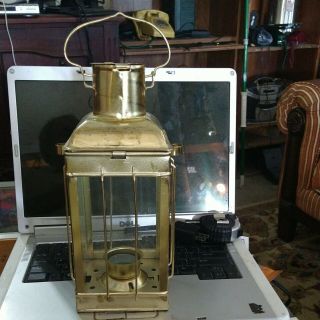 Vintage Maritime Ship Lantern Brass Oil Lamp Anchor Lantern