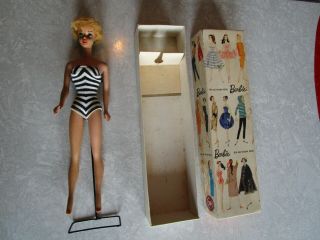 Vintage Mattel 1959 White Ginger Bubble Cut Barbie No.  850 With Box