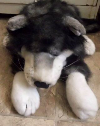Folkmanis Folktails Timber Wolf Husky Dog Gray Hand Puppet Full Body Plush Cute
