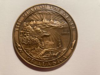 Alaska Statehood Medal 1959 Medallic Art Co.  2 1/2” Bronze