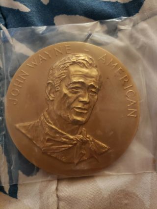 Vintage 1979 John Wayne American Commemorative Bronze Medal Coin Medallion