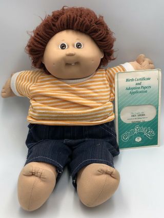 Vintage 1978 1983 Oaa Cabbage Patch Doll Auburn Brown Hair Brown Eyes One Tooth