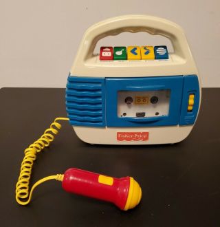 Fisher Price Vintage 1992,  97 Cassette Tape Recorder Player With Microphone