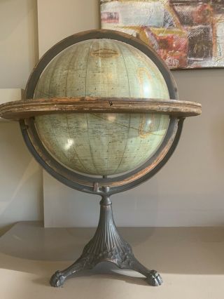 Antique Rand Mcnalley Plaster Terrestrial Globe