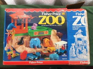 Fisher Price Zoo Little People Box Only Vintage 1984 916 Really