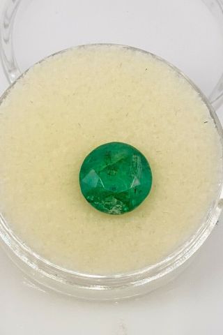 Antique 1920s $4000 2ct Old Cut Colombian Emerald Loose Gem Round Cut