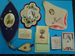 8 Antique Nuns Handcraft // Relics Saint Therese Of The Infant Jesus