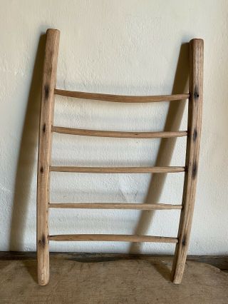 Old Antique Handmade Wooden Cheese Ladder Patina Mortised Aafa Treen