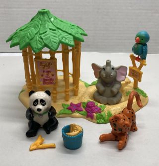 Vintage 1993 Kenner Littlest Pet Shop Zoo Keep Me Safe Jungle Bunch