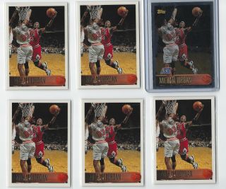 1996 - 97 Topps Michael Jordan Nba At 50 Foil Anniversary Card 139,  5 Jordans